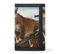 VstaDank Panther Mountain Lion Trifold Wallet Slim Billfold With ID Window Extra Capacity Credit Card Holder Stylish Front Pocket Purses