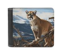 VstaDank Panther Mountain Lion Wallet Extra Capacity Bifold Wallet Slim Leather Wallets Credit Card Holder Coin Purse for Men