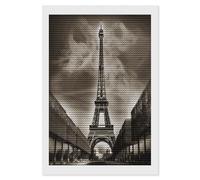 VstaDank Paris Eiffel Tower Diamond Painting Kits Full Drill for Adults Round Paint with Diamond Pictures Gem Art DIY Personalized Diamonds Art Photo Wall Art for Living Room Decor Gift