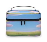VstaDank Pastel Cloud with Rainbow Sky Makeup Bag for Women Portable Travel Toiletry Bag with Handle Lightweight Large Capacity Cosmetic Bags Waterproof Makeup Storage Bags for Home Travel