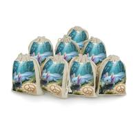 VstaDank Peace Frog Axolotl Small Burlap Bags with Drawstring