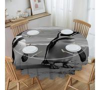 VstaDank Penguin Standing on The Beach Round Tablecloth Premium Polyester Table Cloth Heavy Duty Washable Fabric Tablecloth Waterproof Holiday Table Cover Decorative Tablecloths for Dining 60"