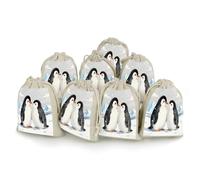 VstaDank Penguins' Winter Whispers Small Burlap Bags with Drawstring