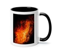 VstaDank Personalized Ceramic Coffee Mugs 11 Oz - Exquisite Art Roaring Flame Mug, Modern Novelty Coffee Cup for Latte Cocoa Drinks, Fashion Tea Cup for Office Home Daily Use & Gifts