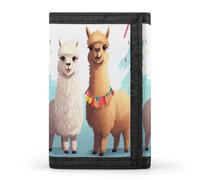VstaDank Personalized Llama Alpaca Trifold Wallet, Minimalist Front Pocket Wallet, Large RFID Blocking Wallets Credit Card Holder Zipper Coin Purse Divided Billfold for Men Women