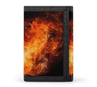 VstaDank Personalized Roaring Flame Trifold Wallet, Minimalist Front Pocket Wallet, Large RFID Blocking Wallets Credit Card Holder Zipper Coin Purse Divided Billfold for Men Women