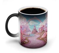 VstaDank Pink Candy Mug Heat Sensitive Color Changing Cup Ceramic Magic Mug with Picture Funny Coffee Mugs with Handle Tea Cup Personalized Mugs Gifts Novelty Cups