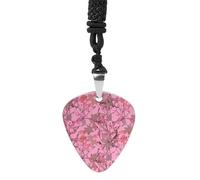 VstaDank Pink Leaves Camo Guitar Pick Necklace Guitar Pick Holder Hip Hop Punk Music Necklace Guitar Pendant Stainless Steel R&B Music Jewelry for Women Men Music Lovers