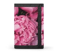 VstaDank Pink Peony Wallet-Ultra Slim Minimalist Purse Trifold Wallet Credit Card Holder for Men And Women