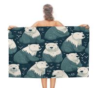 VstaDank Polar Bear Pattern Beach Towel 51x31 Inch Oversized Soft Bath Towel Luxury Plush Thick Hotel Swim Pool Towels Super Quick Dry Travel Towels for Camping Gym Sports Yoga