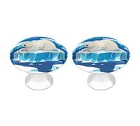VstaDank Polar Bears Drawer Pulls Round Cabinet Knobs Modern Stainless Steel Door Handle Sturdy Cabinet Handles Closet Door Pulls Drawer Knobs for Most Furniture Pull 2pcs