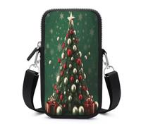 VstaDank Portable Small Crossbody Bag for Women Cell Phone Purse with Strap | Mini Phone Wallet Lightweight Sling Bags Adjustable Round Ball Christmas Tree Phone Bag for Travel Work Daily Use