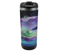 VstaDank Purple Green Travel Mugs Double-Layer Design Coffee Cup Fashion Reusable Insulated Mug Leak Waterproof Stainless Steel Cups for Camping Office Home Vehicles