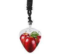 VstaDank Red Apple Fruit Guitar Pick Necklace Guitar Pick Holder Hip Hop Punk Music Necklace Guitar Pendant Stainless Steel R&B Music Jewelry for Women Men Music Lovers
