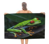 VstaDank Red Eyed Tree Frog Bath Towel Stylish Double-Faced Pile Travel Towel Soft Absorbent Beach Towel for Pool Swim Sports Camping Adults Gift 51X31 Inch