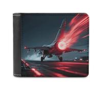 VstaDank Red Flame Fighter PU Leather Wallet Credit Card Holder Extra Capacity Bifold Wallets for Men Women Fashion Wallet