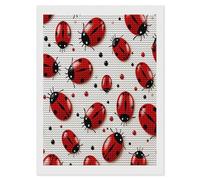 VstaDank Red Ladybug Diamond Painting Kits Square Diamond Art Canvas Round Full Drill Diamonds Dots Paintings DIY Fun Diamonds Pictures Gem Art for Home Wall Decor Gift