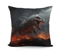 VstaDank Red Magma Flying Dragons Throw Pillow Cover Soft Square Cushion Cover Art Artwork Pillow Covers Mordern Couch Pillow Covers Decorative Cushion Case for Chair Couch Bedroom Living Room