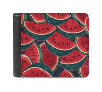 VstaDank Red Watermelon Wallet Extra Capacity Bifold Wallet Slim Leather Wallets Credit Card Holder Coin Purse for Men