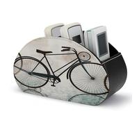 VstaDank Retro Bicycle Remote Control Holder Farmhouse TV Media Remote Storage Box with 5 Compartments PU Leather Remote Caddy Desktop Organizer for Home Bedside Table Organizer