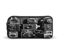 VstaDank Retro Cool Camera Collection Pencil Case Large Capacity Pencil Pouch Portable Cute Pen Bags Multifunctional Pencil Bag Sturdy Aesthetic Pen Pouch Fashion Tool Bag Desk Organizer Unisex