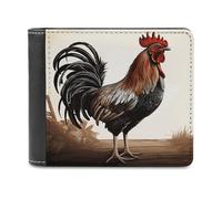 VstaDank Rooster Wallet Extra Capacity Bifold Wallet Slim Leather Wallets Credit Card Holder Coin Purse for Men