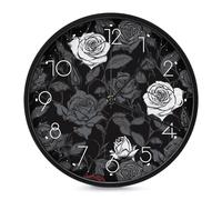 VstaDank Rose Gothic Wall Clock Battery Operated Silent Non Ticking 10 Inch Decorative Round Wall Clock Modern Fashion Classic Clock for Home Living Room Kitchen Bedroom Office