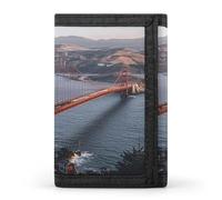 VstaDank San Francisco Golden Gate Bridge Wallet for Men Women Stylish Trifold Wallet Slim Minimalist Front Pocket Outdoor Sports Wallets Cards Purse