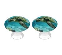 VstaDank Sea Turtle Cabinet Knob 2 Pack Round Drawer Pull Kitchen Cabinet Hardware Stainless Steel Dresser Drawer Knob Simple Cabinet Pull for Dresser Closet Door Knobs Cupboard