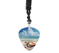 VstaDank Sea Turtle Starfish Guitar Pick Necklace Guitar Pick Holder Hip Hop Punk Music Necklace Guitar Pendant Stainless Steel R&B Music Jewelry for Women Men Music Lovers