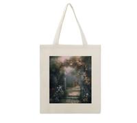 VstaDank Secret Garden Canvas Tote Bag Shopping Bags Handbag