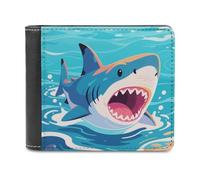 VstaDank Shark PU Leather Wallet Credit Card Holder Extra Capacity Bifold Wallets for Men Women Fashion Wallet