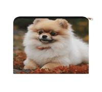 VstaDank Short Haired Pomeranian Dog Makeup Bag Fashion Large Capacity Cosmetic Bag Luxury Polyester Travel Toiletry Bags Cute Zipper Pouch Aesthetic Accessories Storage Bags for Women & Gifts