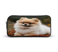 VstaDank Short Haired Pomeranian Dog Pencil Case Large Capacity Pencil Pouch Portable Cute Pen Bags Multifunctional Pencil Bag Sturdy Aesthetic Pen Pouch Fashion Tool Bag Desk Organizer Unisex