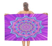 VstaDank Simple Mandala Beach Towel 51x31 Inch Oversized Soft Bath Towel Luxury Plush Thick Hotel Swim Pool Towels Super Quick Dry Travel Towels for Camping Gym Sports Yoga