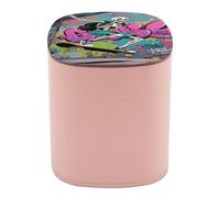 VstaDank Skateboard Skeleton Skull Jewelry Box with Mirror 4-Layer Rotating Jewelry Tray Case Portable Jewelry Case Trinket Boxes Trinket Cases Travel Jewelry Organizer Earrings Storage Box
