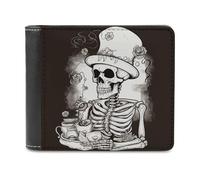 VstaDank Skeleton Chef Wallet Extra Capacity Bifold Wallet Slim Leather Wallets Credit Card Holder Coin Purse for Men