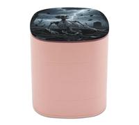 VstaDank Skull Jewelry Box with Mirror 4-Layer Rotating Jewelry Tray Case Portable Jewelry Case Trinket Boxes Trinket Cases Travel Jewelry Organizer Earrings Storage Box
