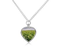 VstaDank Soybean Field Urn Necklace for Ashes Personalized Pet Cremation Jewelry for Ashes Pendant Heart Urn Necklace Memorial Keepsake Jewelry for Pet Dog Cat Ashes Necklace