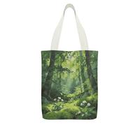 VstaDank Spring Breath in The Forest Gap Canvas Tote Bag Reusable Grocery Shopping Bag Large Capacity Handbag for Women Canvas Handbags with Small Pockets for Work Travel Promotion Gift