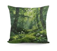 VstaDank Spring Breath in The Forest Gap Pillow Covers Soft Plush Decorative Square Pillow Cover Modern Breathable Pillowcases Pillowcase with Invisible Zipper 18x18 Inches for Sofa Living Room