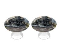 VstaDank Steam Locomotive Train Cabinet Knob 2 Pack Round Drawer Pull Kitchen Cabinet Hardware Stainless Steel Dresser Drawer Knob Simple Cabinet Pull for Dresser Closet Door Knobs Cupboard