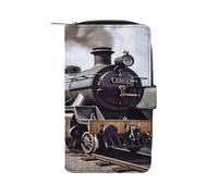 VstaDank Steam Locomotive Train Wallets Multi-functional Long Wallet Leather Wallet Credit Card Holder Money Clip Travel Wallets Coin Purse