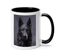 VstaDank Sublimation Black German Shepherd Coffee Mugs Modern White Ceramic Coffee Cup with Handle Funny Tazas Para Sublimacion Novelty Water Cups Tea Mug Idea Gift for Women Men 11oz