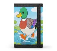 VstaDank Swan-necked Duck Wallets Fashion Trifold Wallet with Zipper&Keychain Large Front Pocket Wallets Slim RFID Blocking Wallet Credit Card Holder Coin Purse for Adult