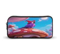 VstaDank Talking Purple Parrot Pencil Case Large Capacity Pencil Pouch Portable Cute Pen Bags Multifunctional Pencil Bag Sturdy Aesthetic Pen Pouch Fashion Tool Bag Desk Organizer Unisex