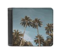 VstaDank Tall Tropical Palm Trees Wallet PU Leather Wallet Credit Card Holder Extra Capacity Bifold Wallets for Men Women Fashion Wallets
