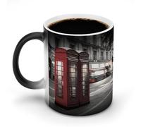 VstaDank Telephone Booth Mug Heat Sensitive Color Changing Cup Ceramic Magic Mug with Picture Funny Coffee Mugs with Handle Tea Cup Personalized Mugs Gifts Novelty Cups