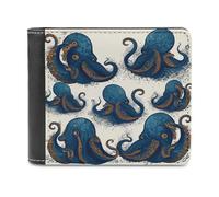 VstaDank Tentacles Octopus Wallet Extra Capacity Bifold Wallet Slim Leather Wallets Credit Card Holder Coin Purse for Men