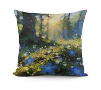 VstaDank The Blue Star in The Morning Dew Pillow Covers Soft Plush Decorative Square Pillow Cover Modern Breathable Pillowcases Pillowcase with Invisible Zipper 18x18 Inches for Sofa Living Room